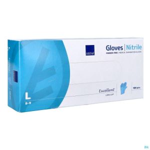 Handschoen Adv Nitril Plus Lm L Blauw 100 St