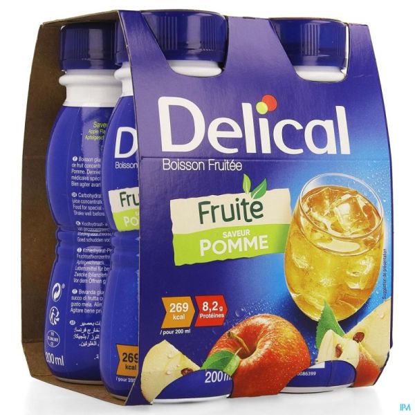 Delical Boisson Fruitee Pomme 4x200ml