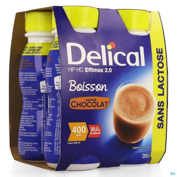 Delical Effimax 2.0 Chocolade 4X200 Ml