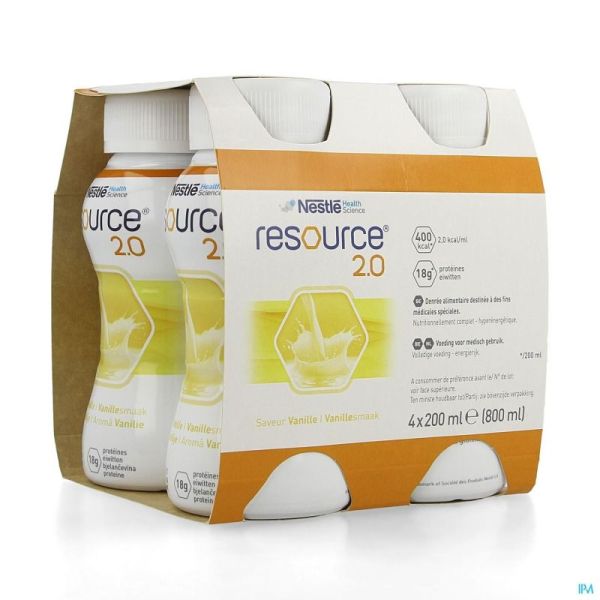 Resource 2.0 Drink Vanille 200 Ml 4 St