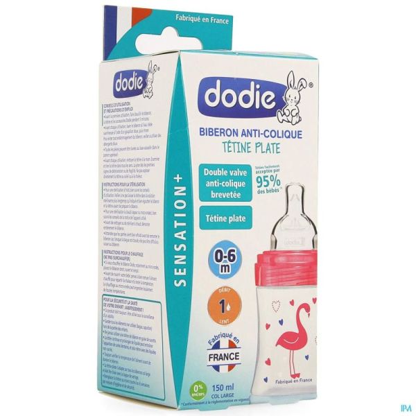 Dodie Zuigfl Sensation Flamingo 0-6M 150 Ml