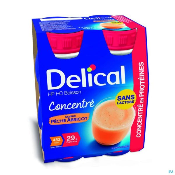 Delical Drank Geconc. Hp-Hc Perzik Abrik. 4X200 Ml