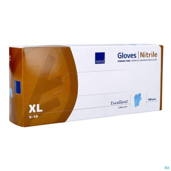 Handschoen Adv Nitril Plus Lm Xl Blauw 100 St