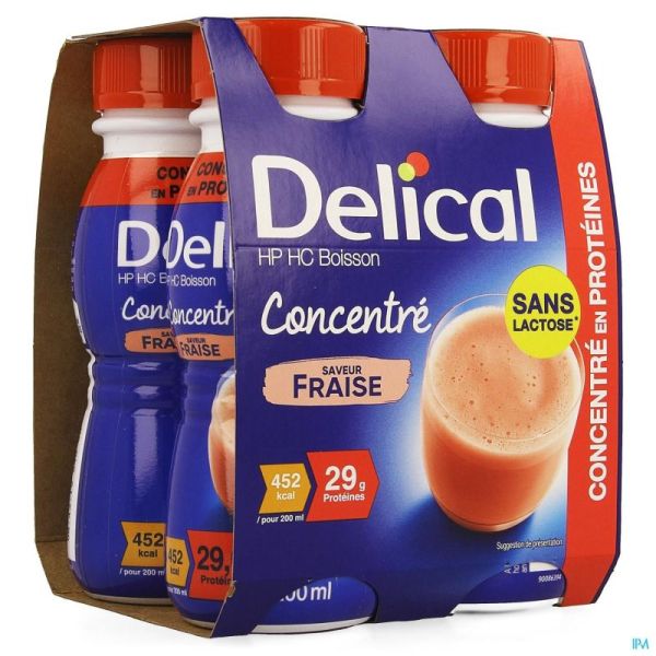 Delical Concentre Aardbei 4X200 Ml