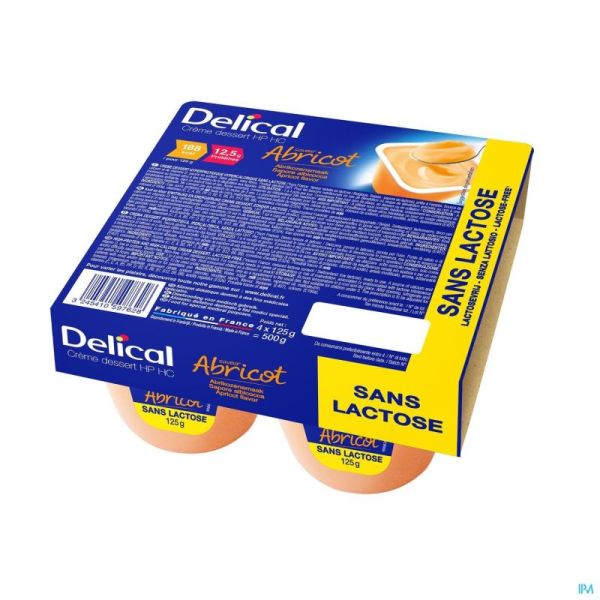 Delical Creme Dessert Hp-Hc Abricot 4X125 G