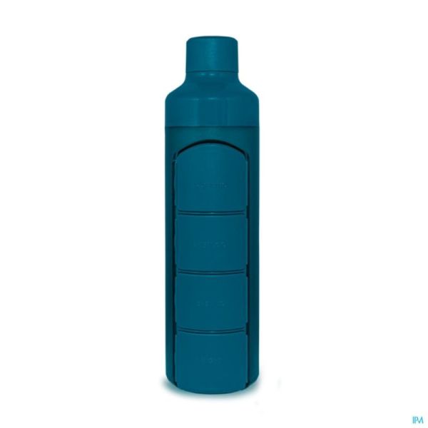 Yos Water Bottle & Pill Box Daily Bold Blue 1 St