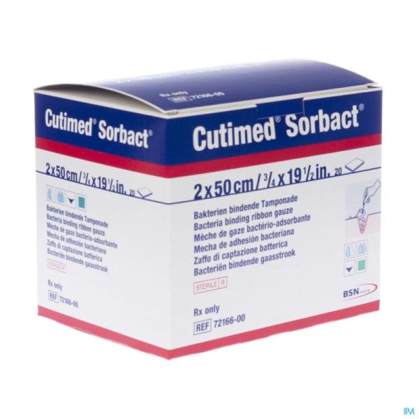 Cutimed Sorbact Gaaswiek 2X50 7216600 20 St