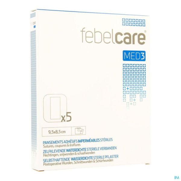 Febelcare Med3 Pans. Adh. Ster. Wtp 9,5x 8,5cm 5