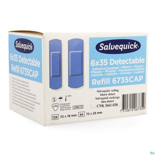 Salvequick Detect Pleister Navul Blauw 67350 6 St