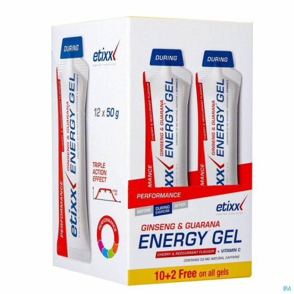 Etixx Energy Gel Ginseng & Guarana 12X50 G