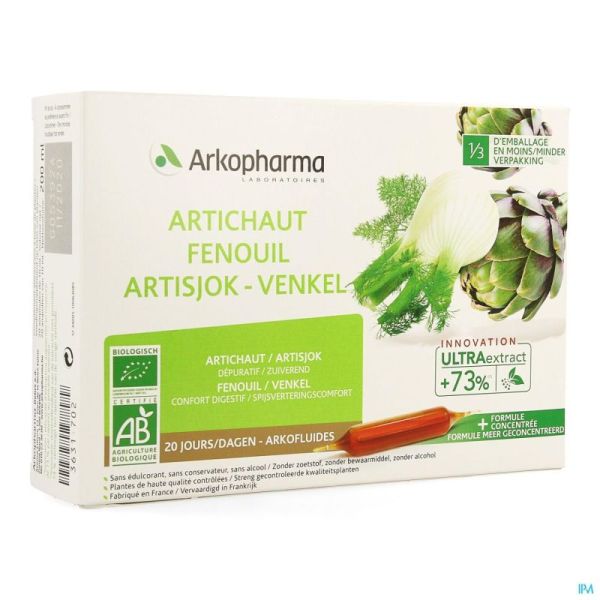 Arkofluide Artisjok Venkel Bio 20 Amp